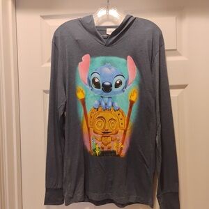 Disney Stitch Hoodie Wonderground Gallery Stitch Tiki Artwork Unique Size L